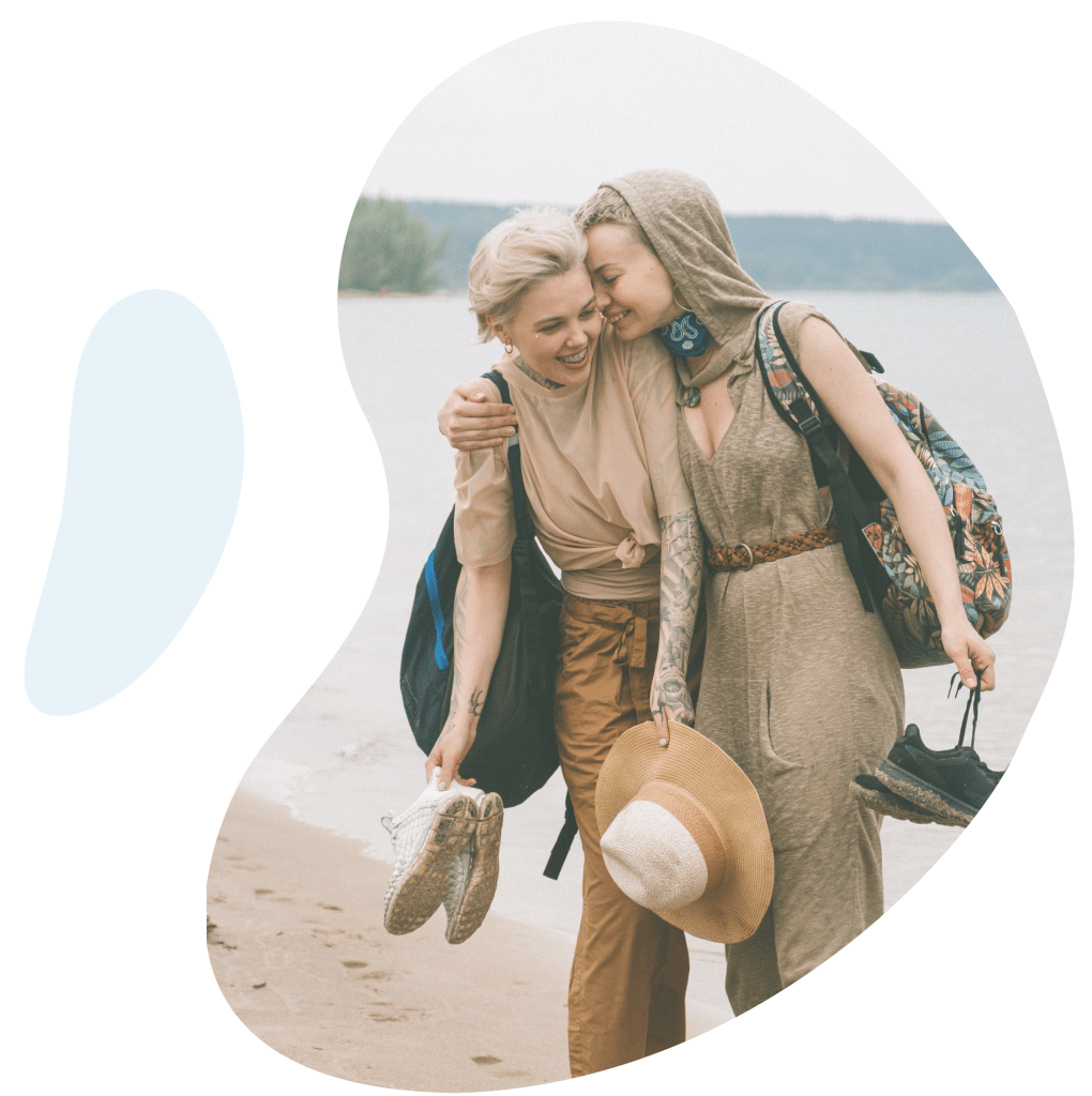 friends hugging because they have forgiven each other and they know how to let go of the past