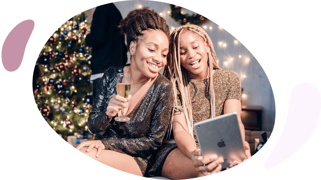 family socializing during the winter holidays